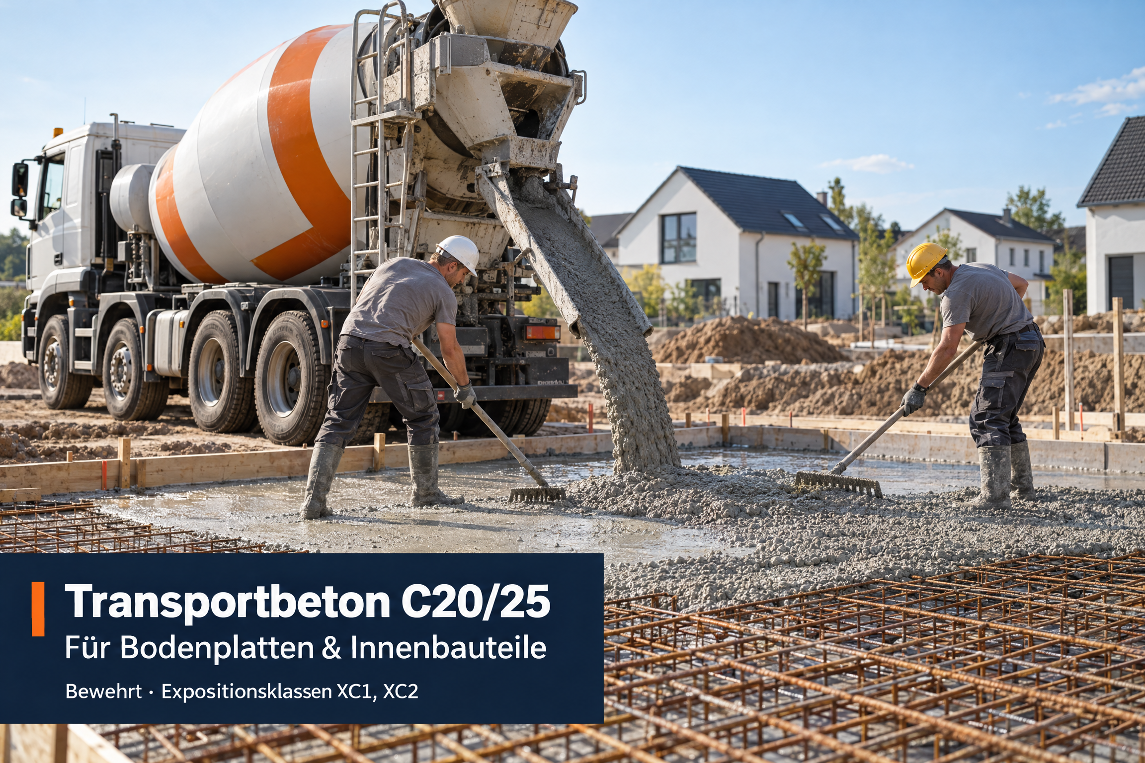 Klassischer Transportbeton C20/25 (F3 / 32 mm) - Der robuste Beton für Fundamente und mäßige Feuchte