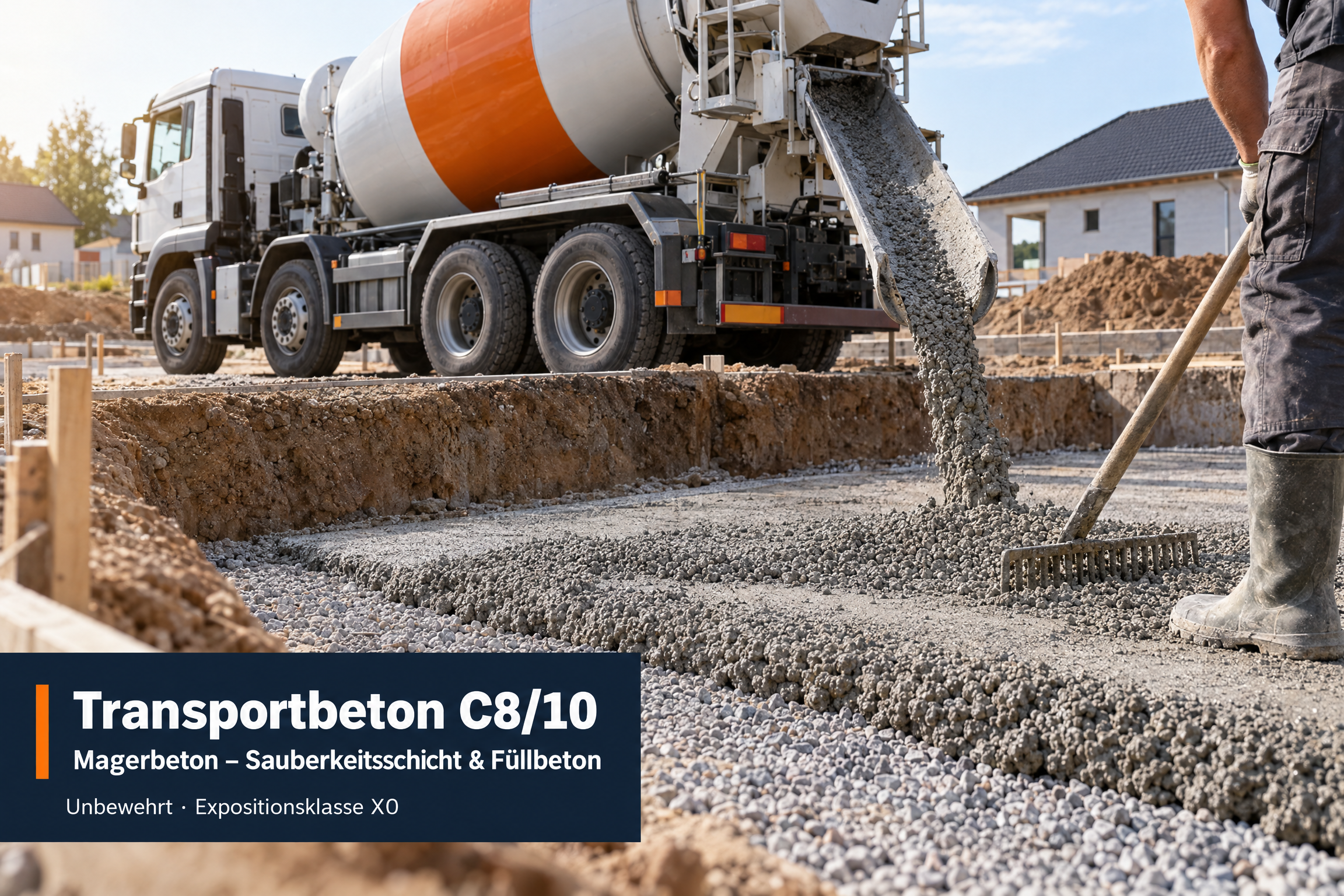 Magerbeton C8/10 (F1 / 16 mm) - Der erdfeuchte Beton für Randsteine und Gartenbau